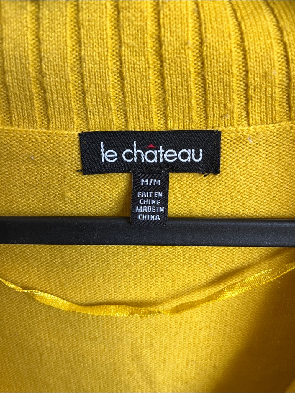 Le Château Mustard Yellow Ribbed Sweater - Picture 2 of 5